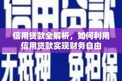武夷山信用贷款全解析，如何利用信用贷款实现财务自由